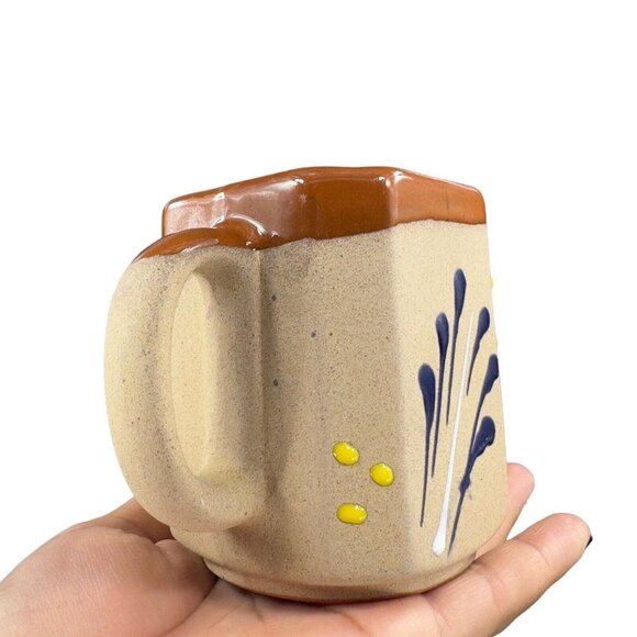 Hand Made Mexico Pottery Coffee Mug Cup Brown Textured Ceramic Hand Crafted Set - Picture 8 of 16